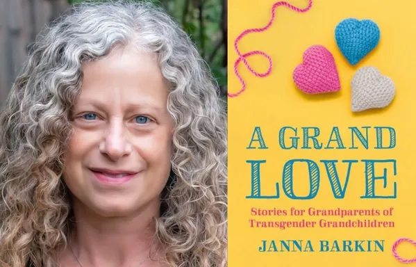Janna Barkin with book A Grand Love - Stories for Grandparents of Transgender Grandchildren