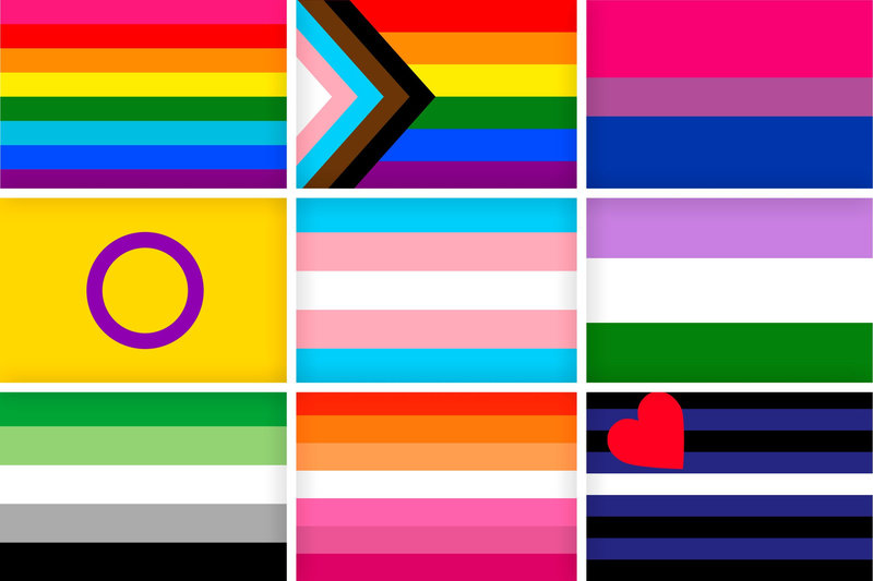 Multiple pride flags